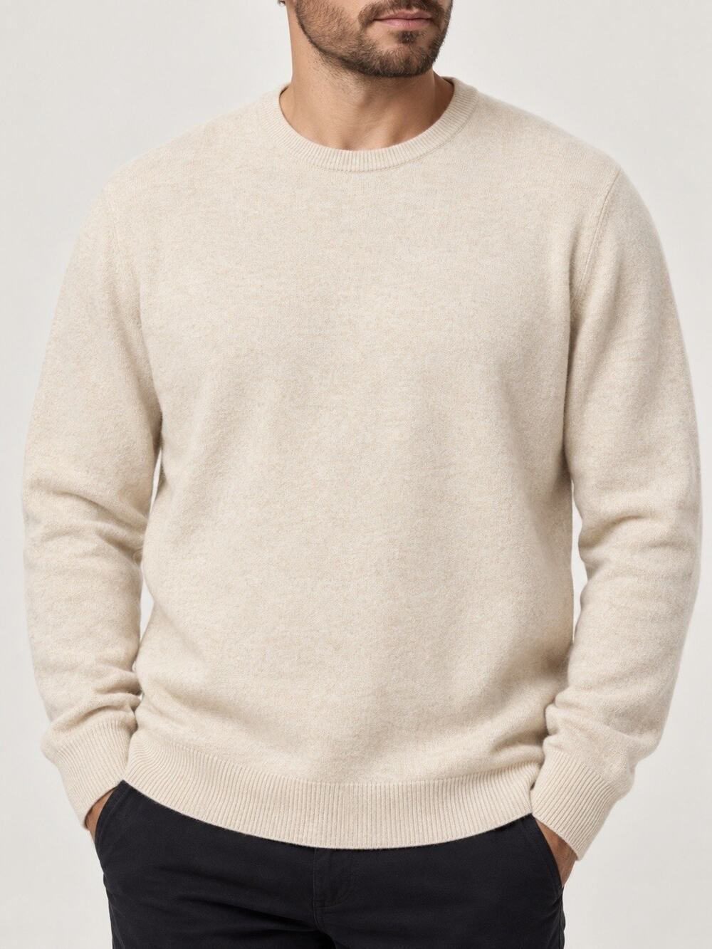 Club Room Men’s 100% Cashmere Crewneck Sweater Oatmeal Heather XXL